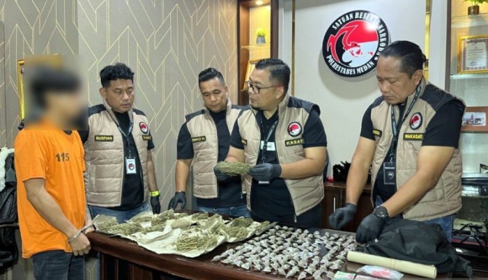 Polrestabes Medan Ringkus Residivis Usai Jadi Bandar Ganja