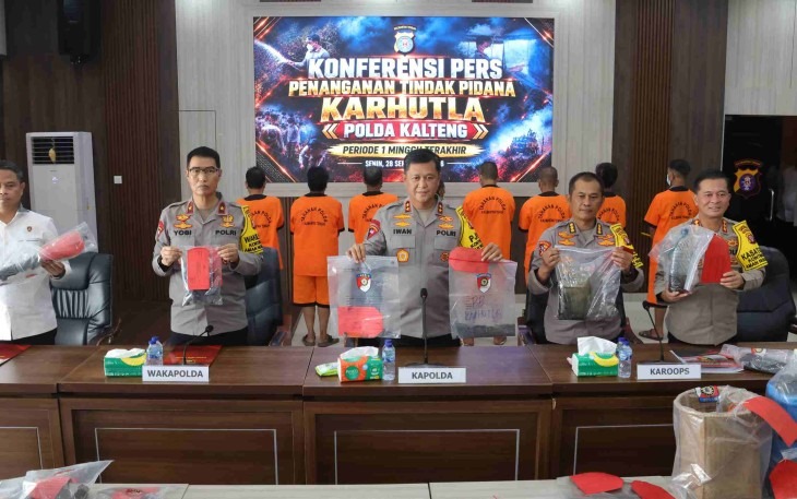 Jaga Lingkungan, Polda Kalteng Ringkus 8 Tersangka Karhutla dan Bidik 12 Korporasi