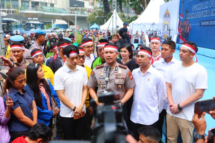Edukasi Generasi Muda, Polda Metro Jaya Gelar Deklarasi Sumpah Pemuda di Bundaran HI